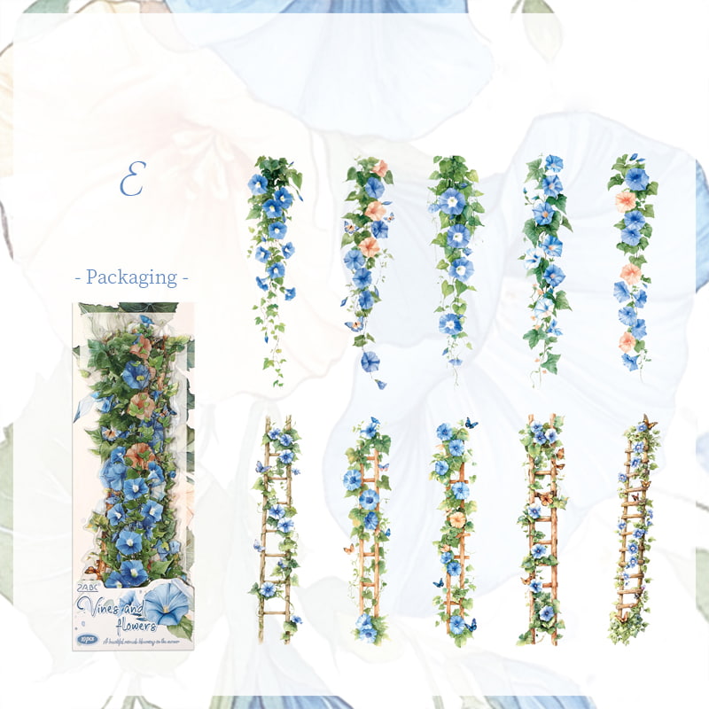 Stickers Éphémères Fleurs Grimpantes pour Scrapbooking