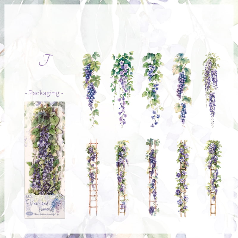 Stickers Éphémères Fleurs Grimpantes pour Scrapbooking