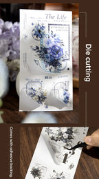 Autocollants Washi à motifs floraux découpés | Kit de journaling et collage botanique vintage