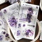 Autocollants Washi à motifs floraux découpés | Kit de journaling et collage botanique vintage