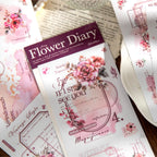 Autocollants Washi à motifs floraux découpés | Kit de journaling et collage botanique vintage