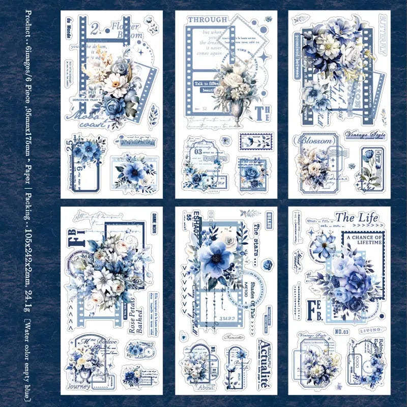 Autocollants Washi à motifs floraux découpés | Kit de journaling et collage botanique vintage