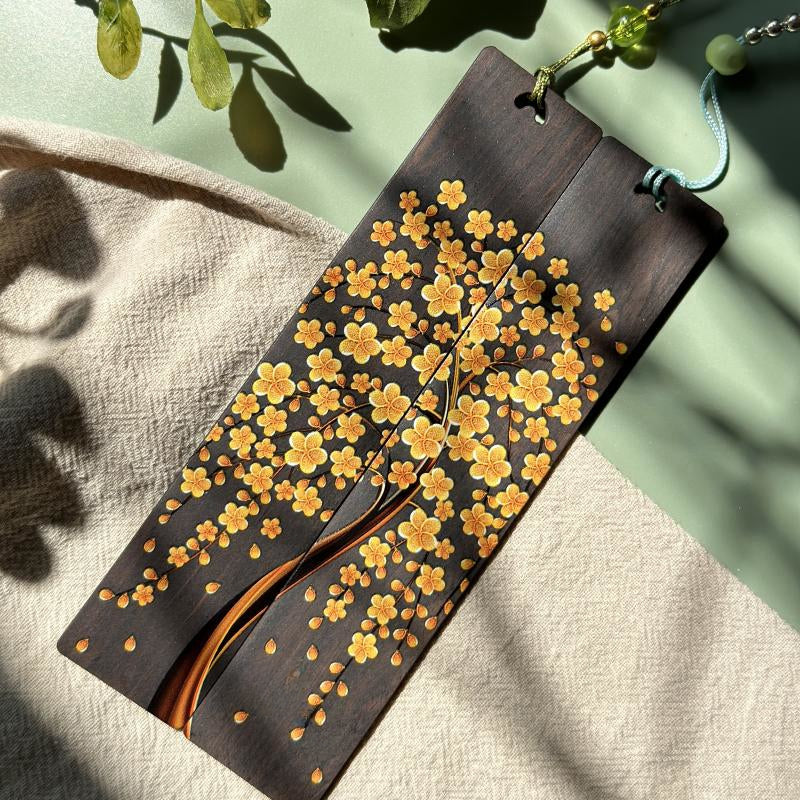Floral Wooden Bookmarks