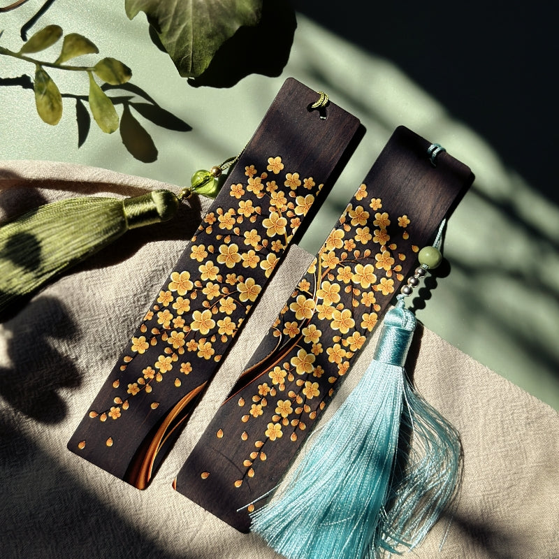 Floral Wooden Bookmarks
