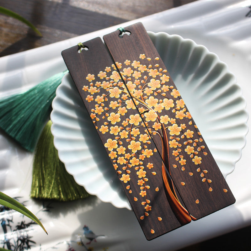 Floral Wooden Bookmarks