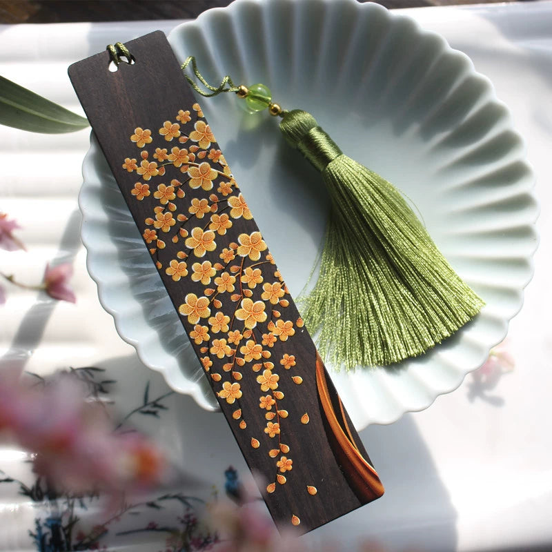 Floral Wooden Bookmarks