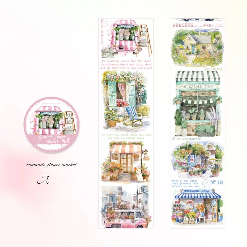 Ensemble de rubans adhésifs décoratifs à fleurs et mignonnes pour filles