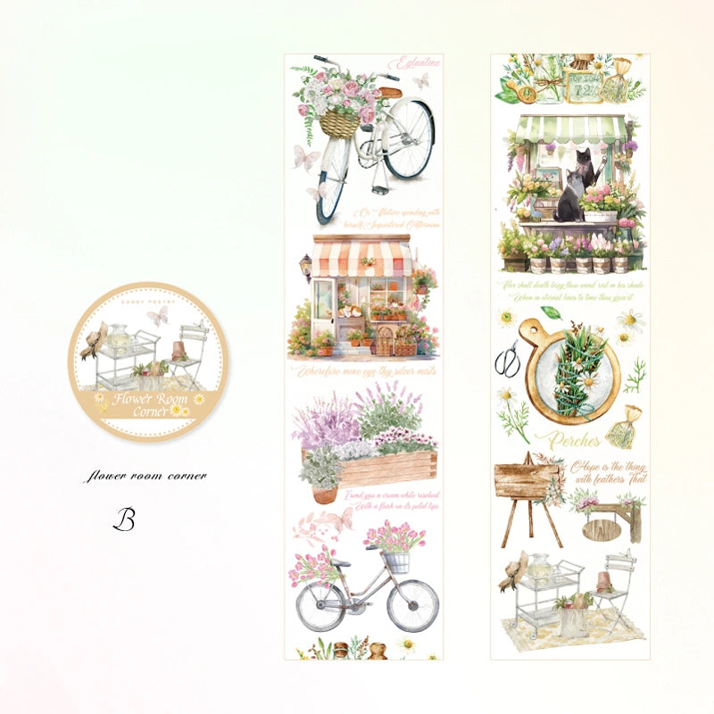 Ensemble de rubans adhésifs décoratifs à fleurs et mignonnes pour filles