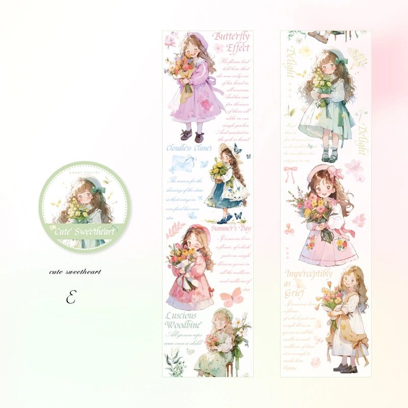 Flower & Cute Girls Washi Tape Set