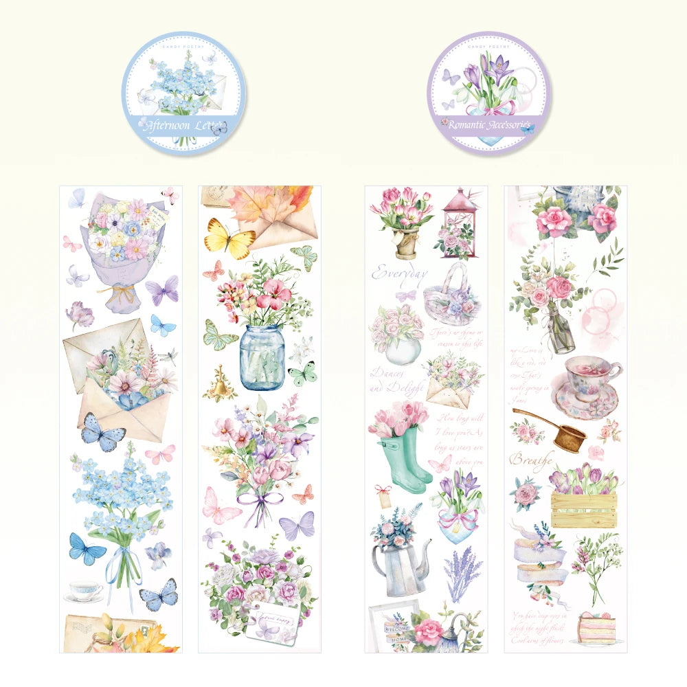 Ensemble de rubans adhésifs décoratifs à fleurs et mignonnes pour filles
