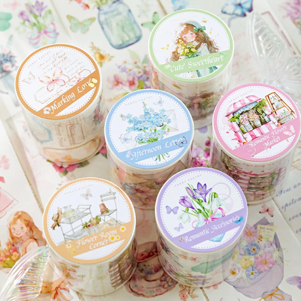 Flower & Cute Girls Washi Tape Set