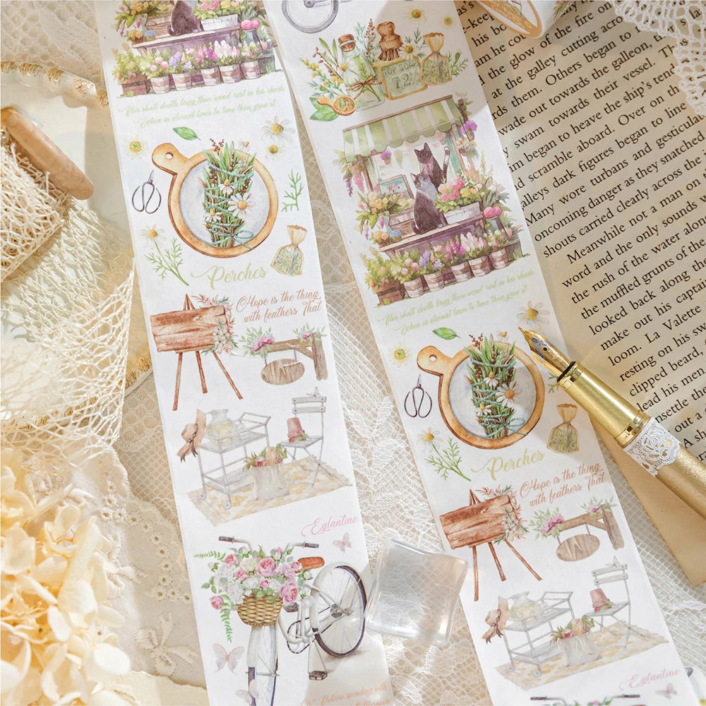 Ensemble de rubans adhésifs décoratifs à fleurs et mignonnes pour filles