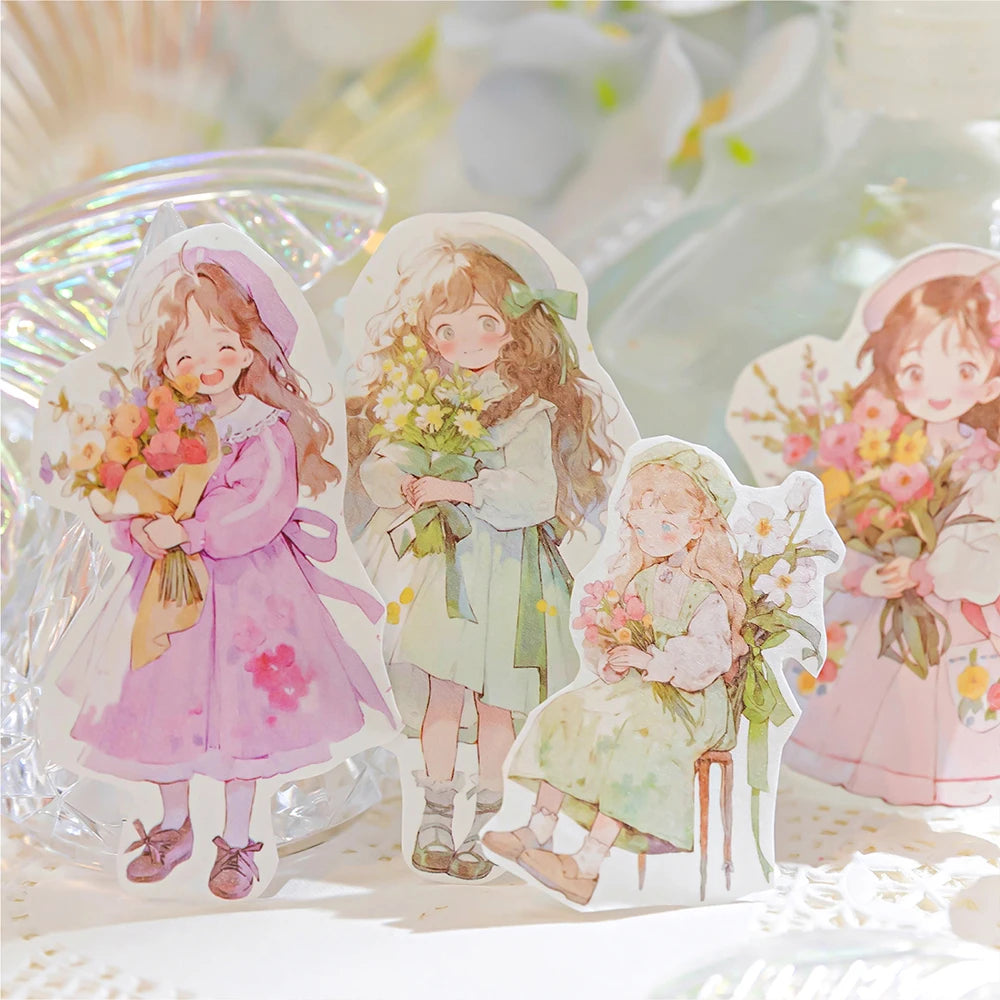 Ensemble de rubans adhésifs décoratifs à fleurs et mignonnes pour filles
