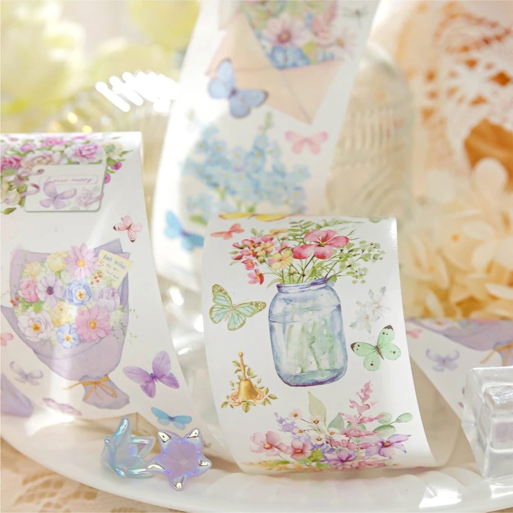 Ensemble de rubans adhésifs décoratifs à fleurs et mignonnes pour filles