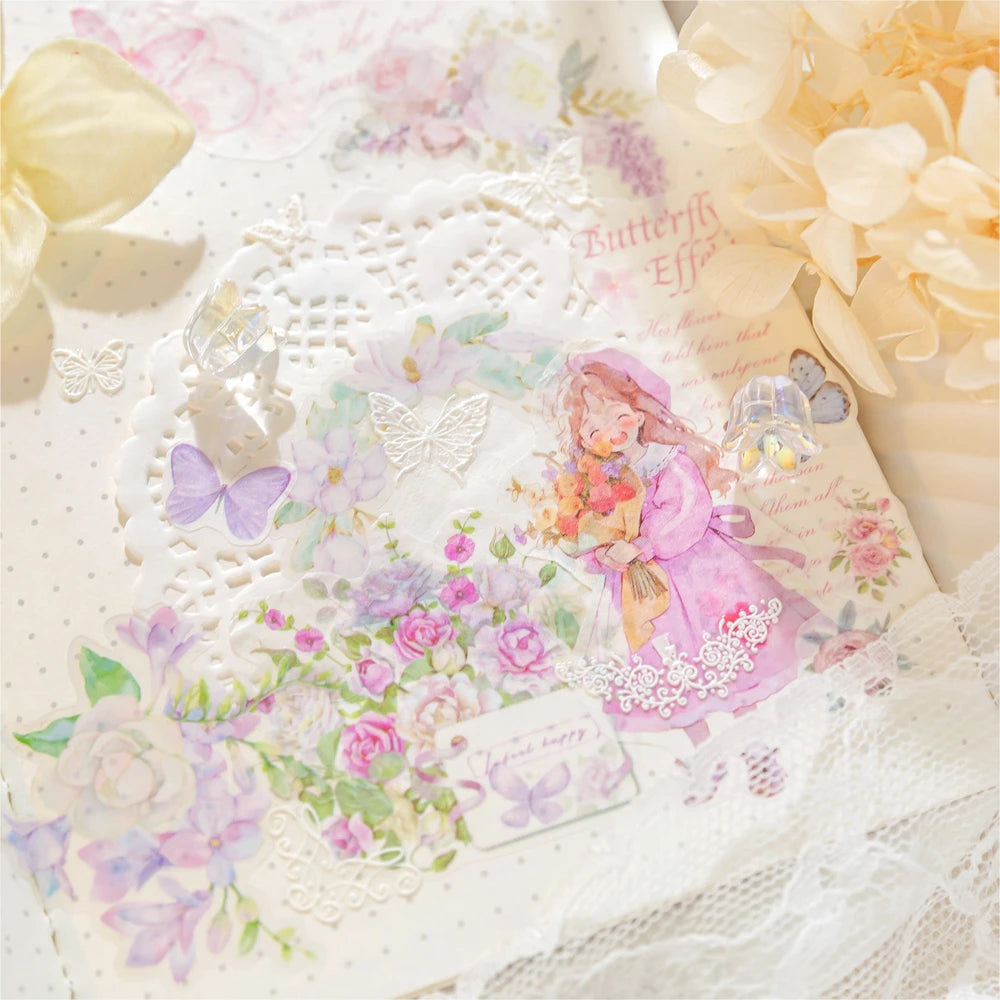 Ensemble de rubans adhésifs décoratifs à fleurs et mignonnes pour filles