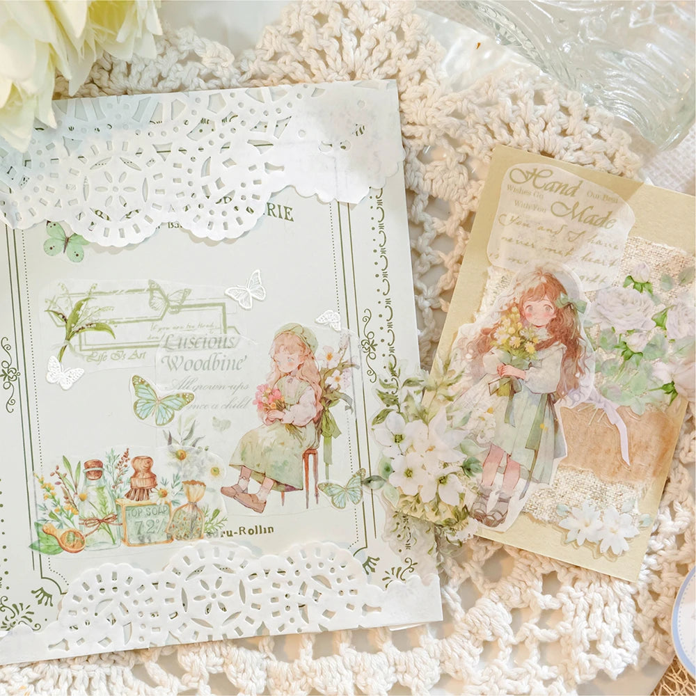 Ensemble de rubans adhésifs décoratifs à fleurs et mignonnes pour filles