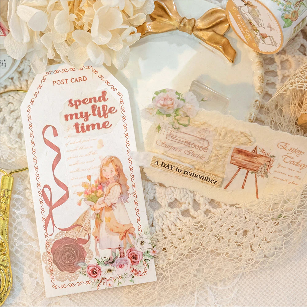 Ensemble de rubans adhésifs décoratifs à fleurs et mignonnes pour filles