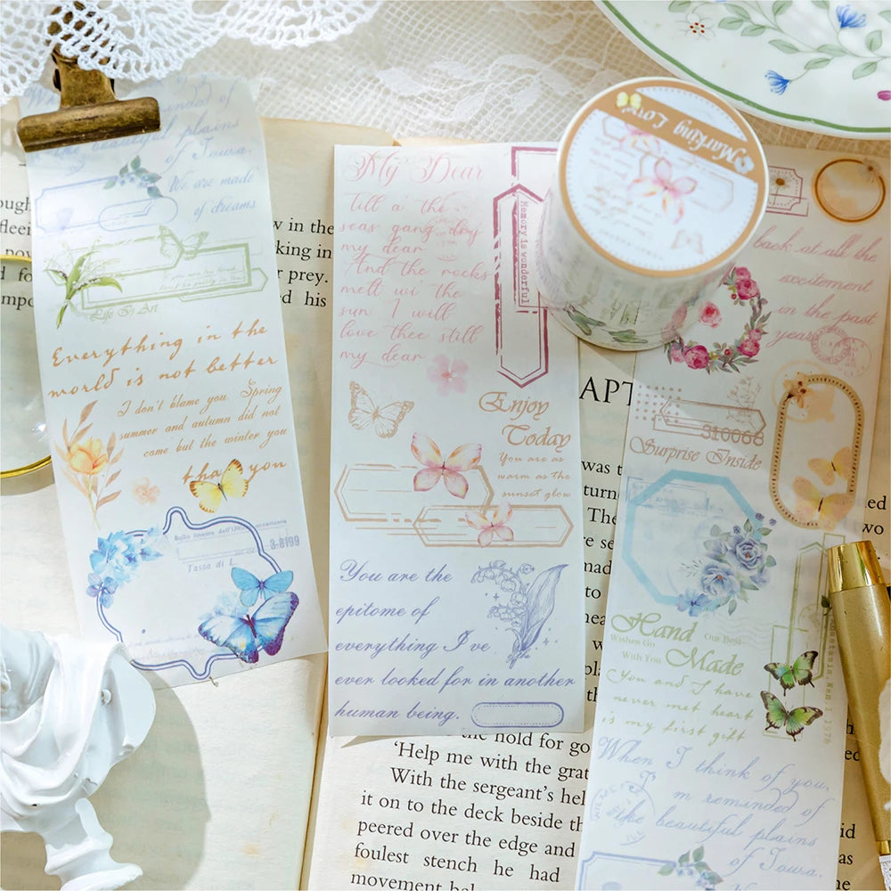 Ensemble de rubans adhésifs décoratifs à fleurs et mignonnes pour filles