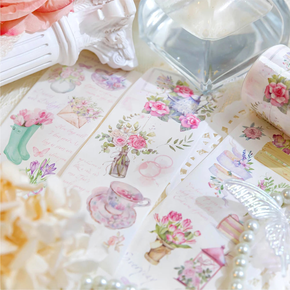 Ensemble de rubans adhésifs décoratifs à fleurs et mignonnes pour filles