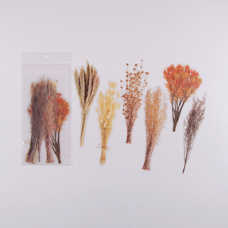 Pack d'autocollants pour journal intime en PET à motif de fleurs