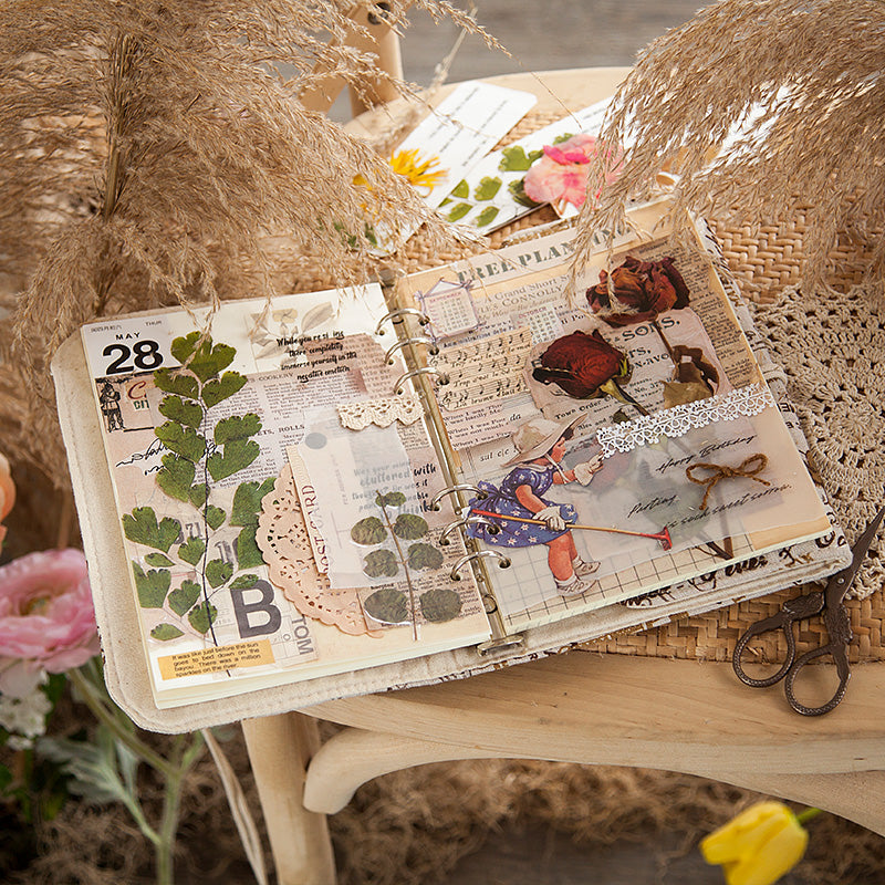 Pack d'autocollants pour journal intime en PET à motif de fleurs