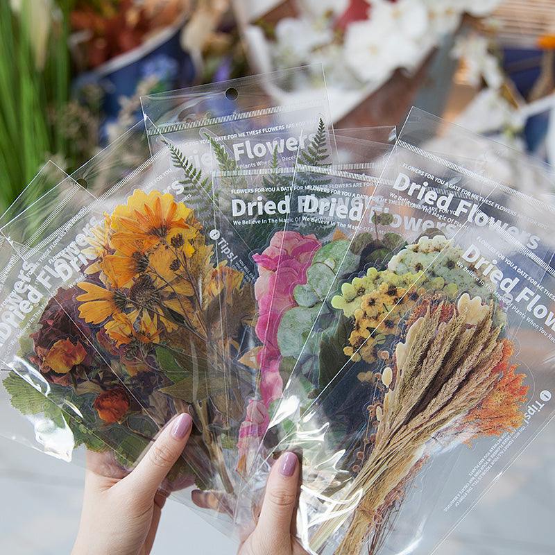Pack d'autocollants pour journal intime en PET à motif de fleurs