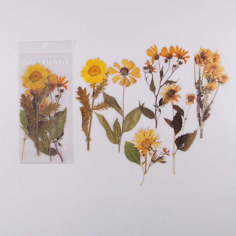 Pack d'autocollants pour journal intime en PET à motif de fleurs