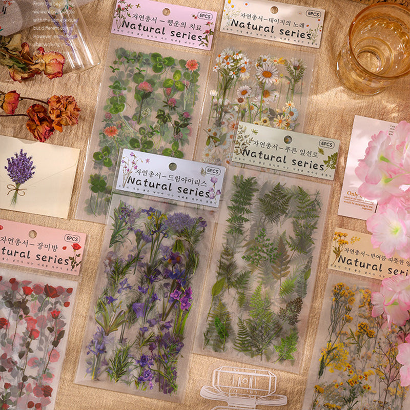 Daisy Flower Stickers – Natürliche Serie