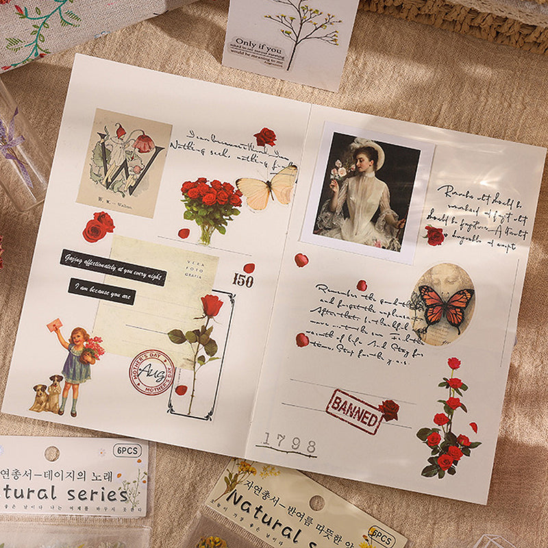 Daisy Flower Stickers – Natürliche Serie