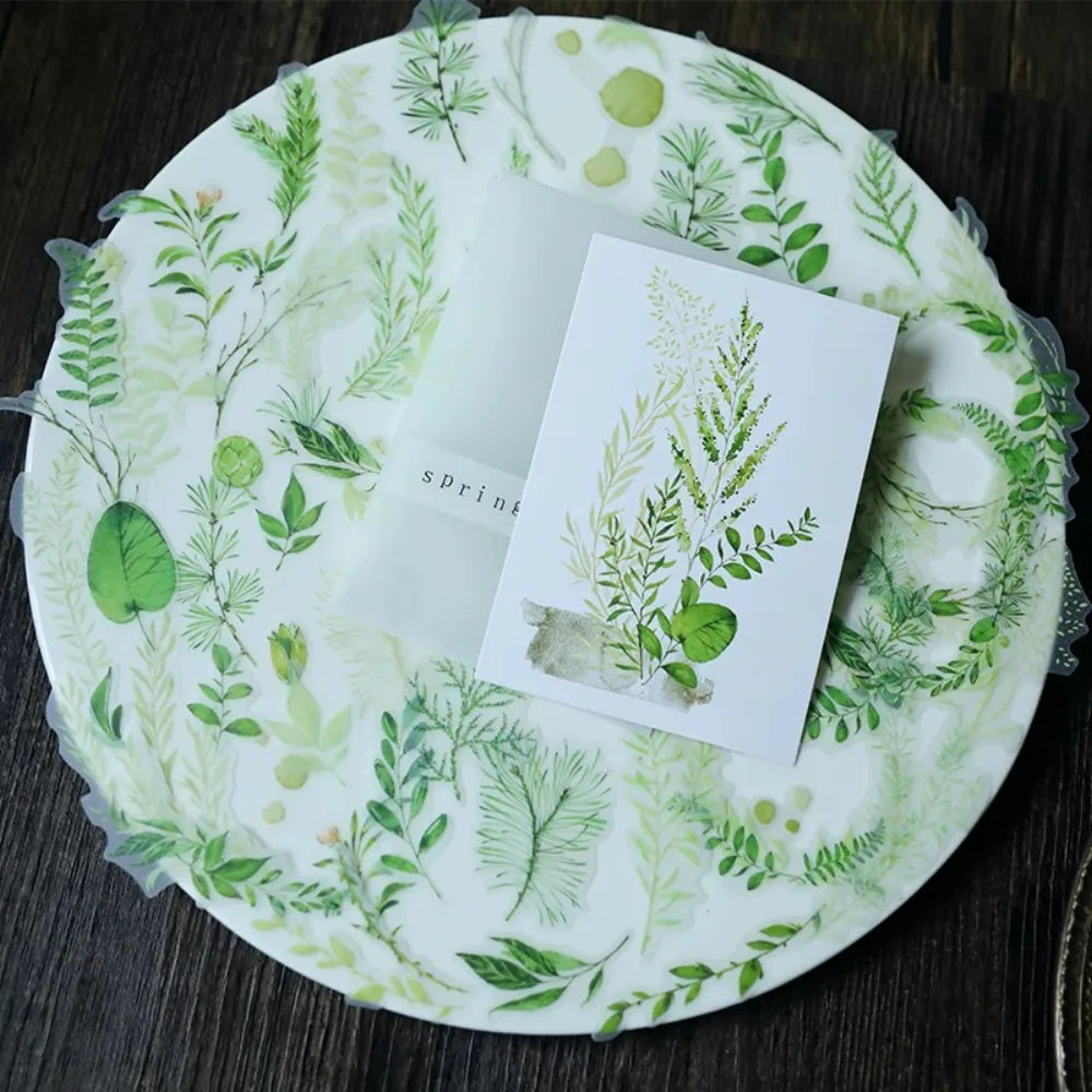 Fresh Green Leaf Vellum Stickers – Botanical Ephemera Stickers