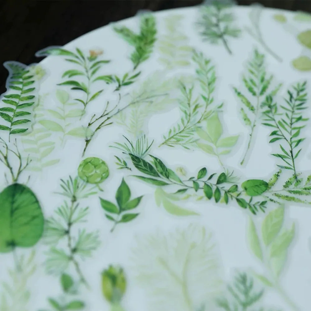 Fresh Green Leaf Vellum Stickers – Botanical Ephemera Stickers