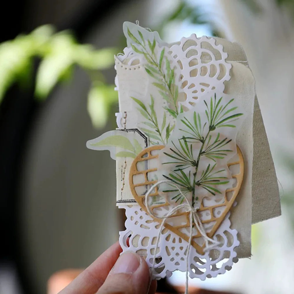 Fresh Green Leaf Vellum Stickers – Botanical Ephemera Stickers