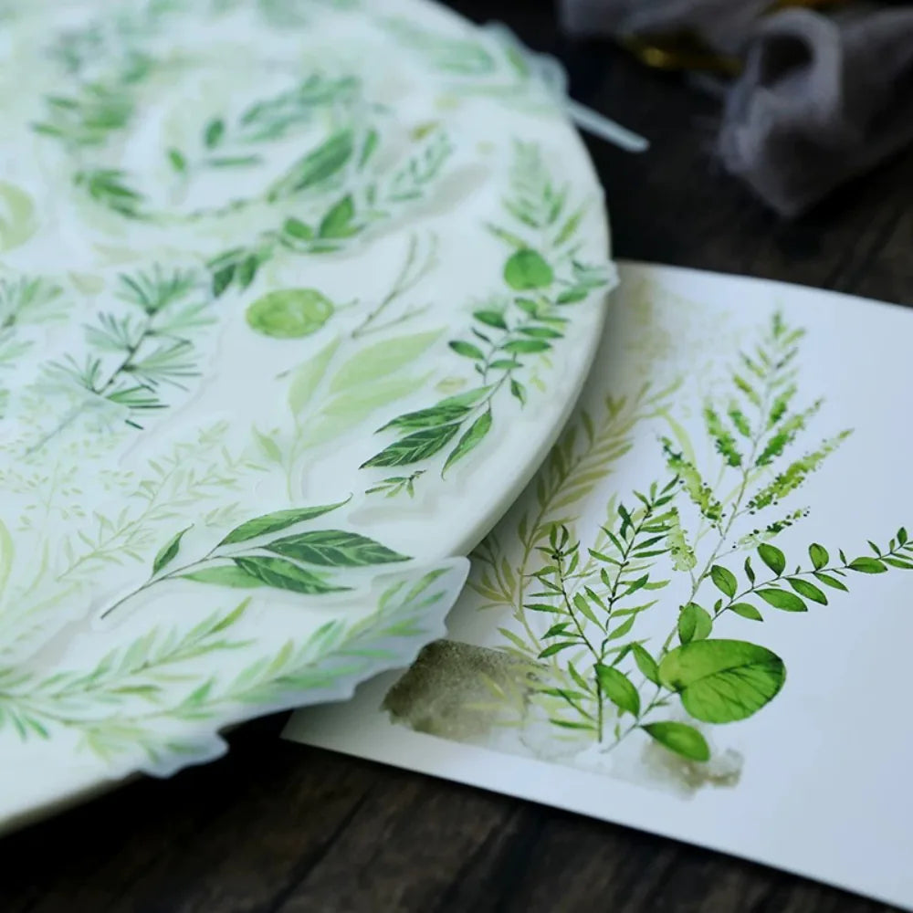 Fresh Green Leaf Vellum Stickers – Botanical Ephemera Stickers