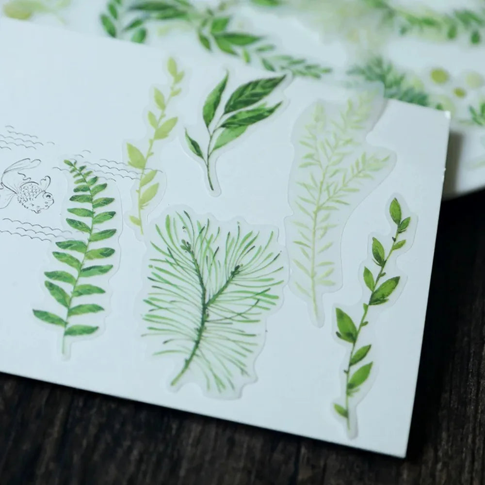 Fresh Green Leaf Vellum Stickers – Botanical Ephemera Stickers
