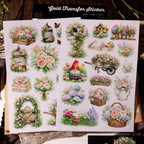 UV DTF Transferaufkleber mit Gartenblumen | Blumen-Rub-On-Sticker