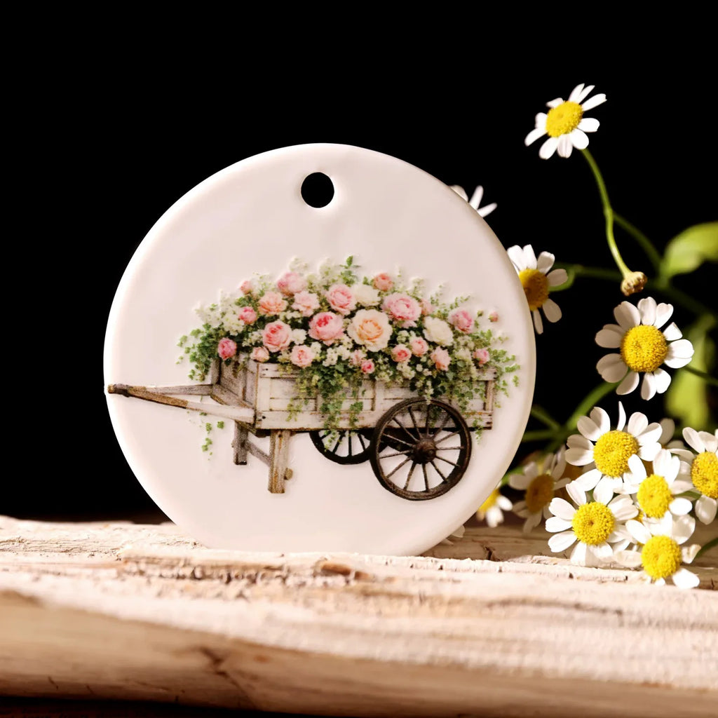 UV DTF Transferaufkleber mit Gartenblumen | Blumen-Rub-On-Sticker