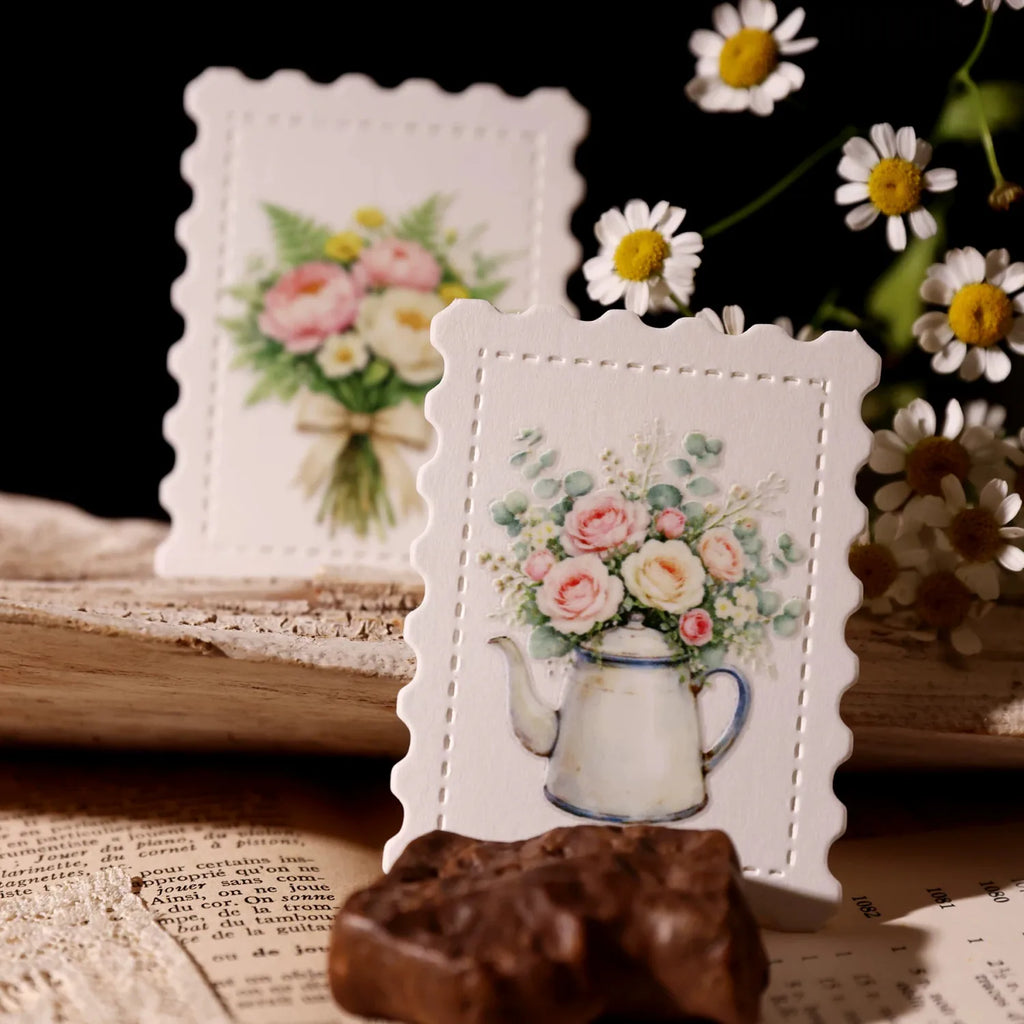 UV DTF Transferaufkleber mit Gartenblumen | Blumen-Rub-On-Sticker