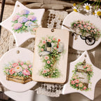 UV DTF Transferaufkleber mit Gartenblumen | Blumen-Rub-On-Sticker