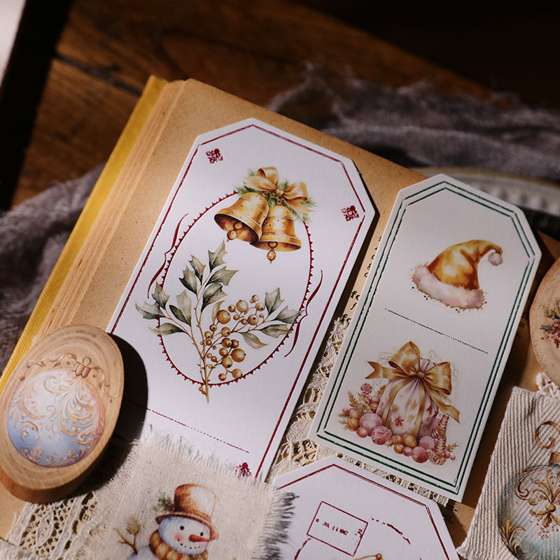 ゴールドクリスマス転写ステッカー – ホリデー用ラバーステッカー