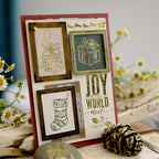 Vintage Gold Foil Christmas Rub-on Stickers