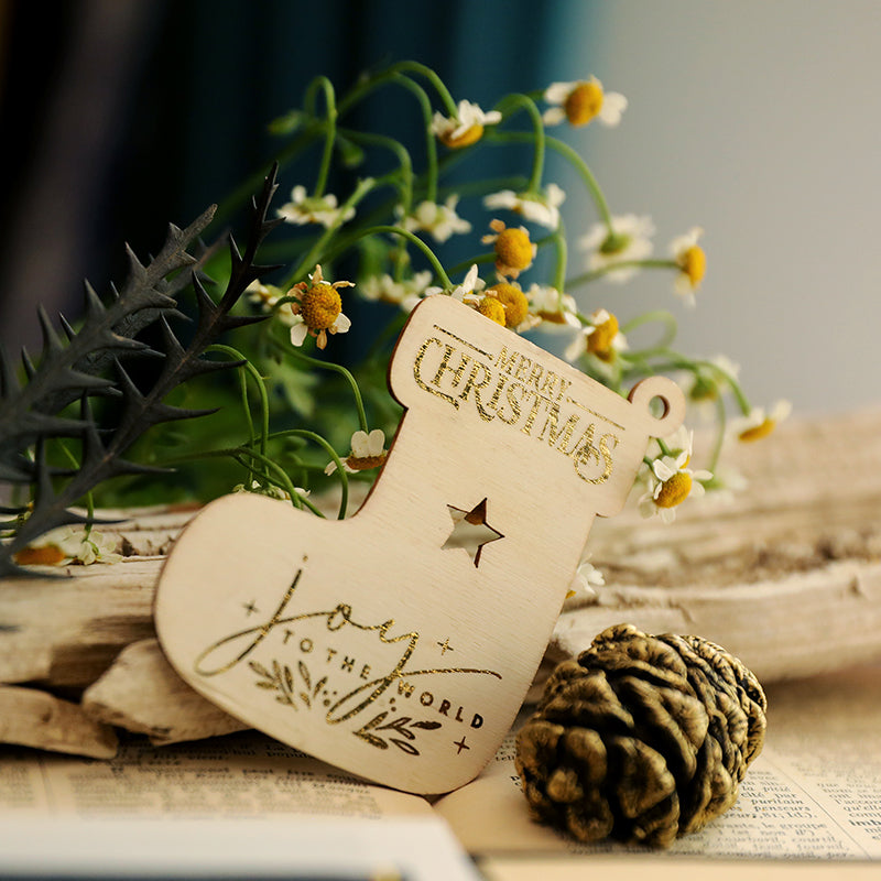 Vintage-Weihnachtsaufkleber aus Goldfolie