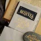 Vintage Gold Foil Christmas Rub-on Stickers