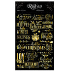 Vintage Gold Foil Christmas Rub-on Stickers