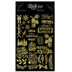 Vintage Gold Foil Christmas Rub-on Stickers
