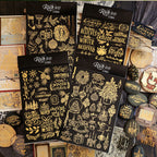 Vintage Gold Foil Christmas Rub-on Stickers