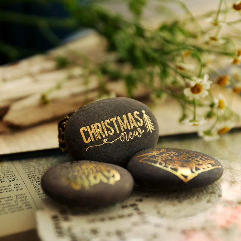 Vintage-Weihnachtsaufkleber aus Goldfolie