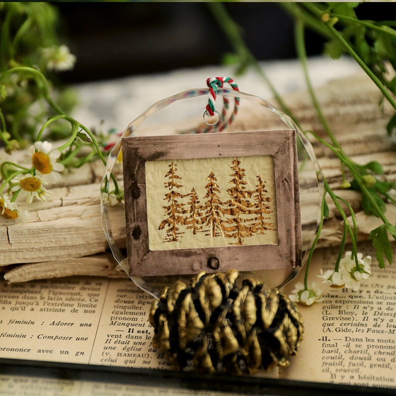 Vintage-Weihnachtsaufkleber aus Goldfolie