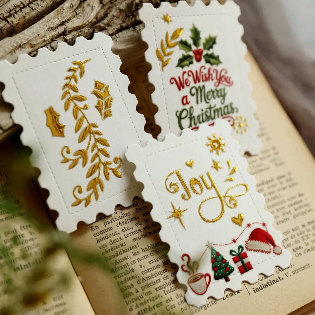 Gold Foil Holiday Christmas transfer Stickers