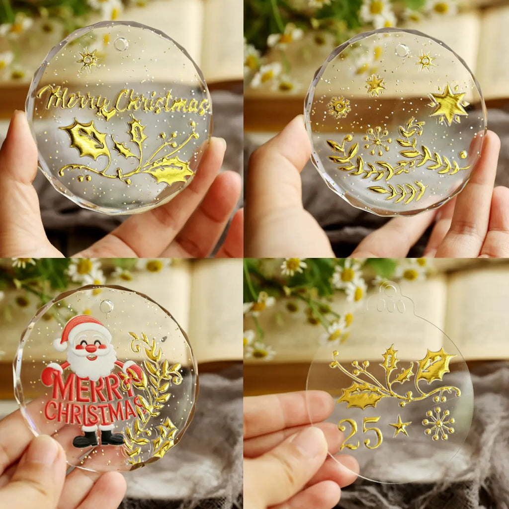 Gold Foil Holiday Christmas transfer Stickers