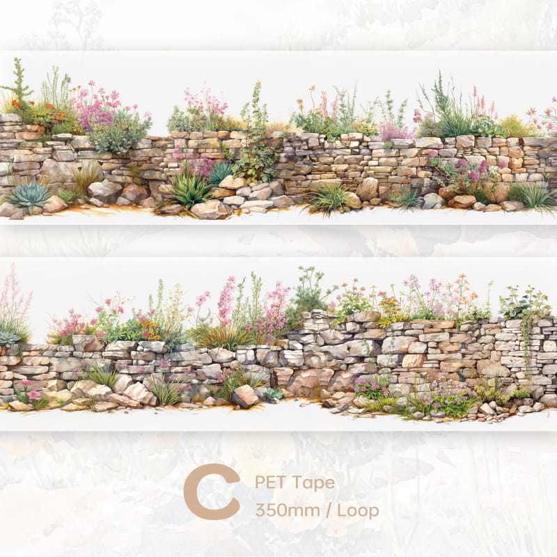 Ruban adhésif PET de la série Green Field Flower Wall